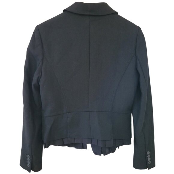 Ann Taylor Loft Peplum Fitted Jacket Womens Size 6 Black Ruffle Hem Career - Picture 2 of 7